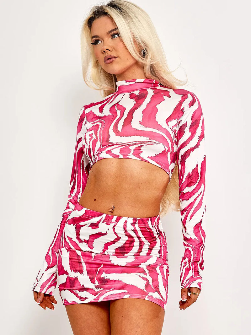 Pink clearance zebra skirt