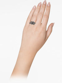 Silver Tone Stainless Steel Cubic Zirconia Ring
