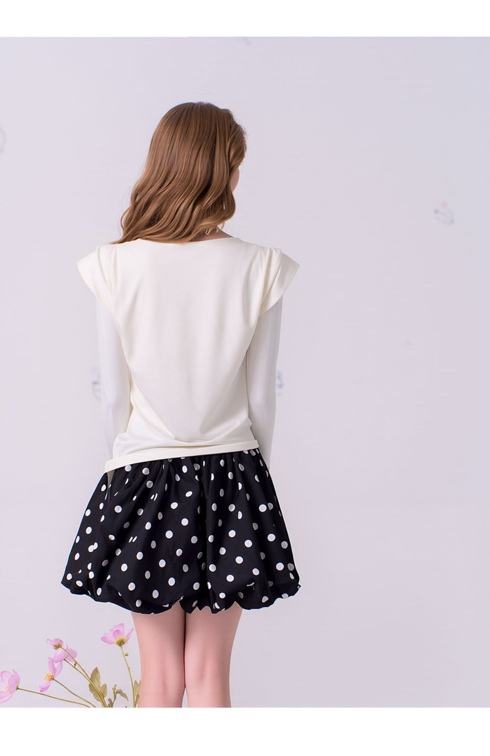 Black Polka Dot Bubble Skort Shorts