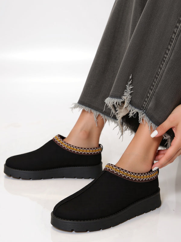 Black Snug Mule Slippers