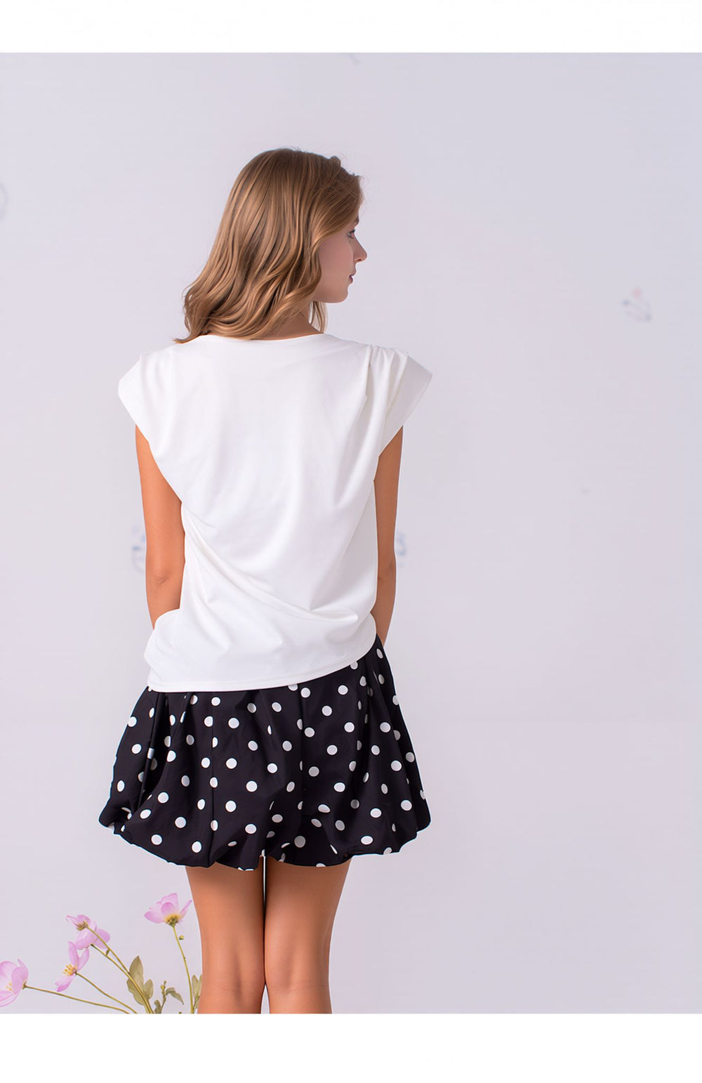 Brown Polka Dot Bubble Skort Shorts