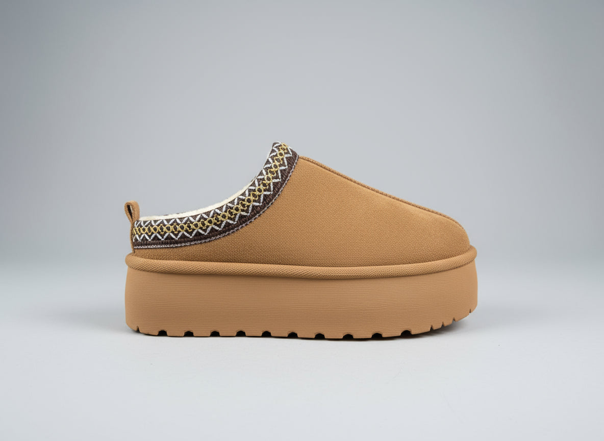 Camel Chunky Fur Lined Platform Boots