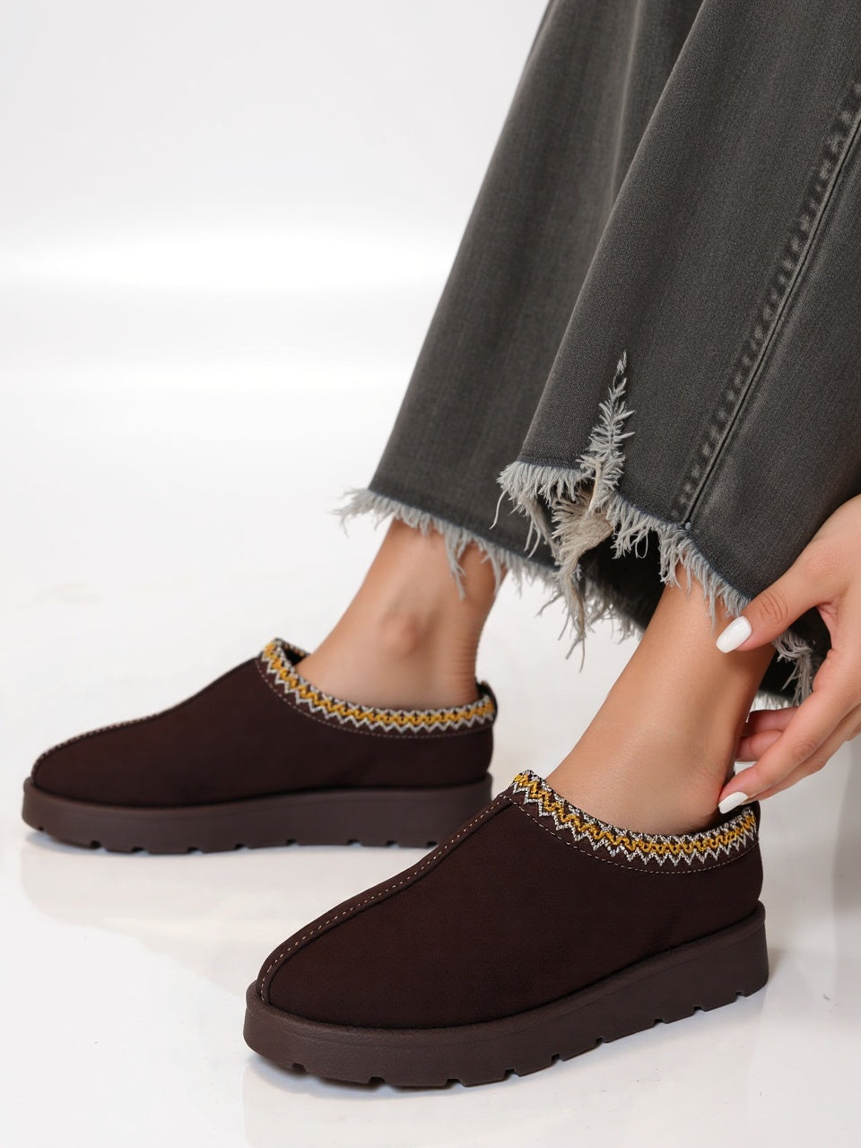 Chocolate Brown Snug Mule Slippers