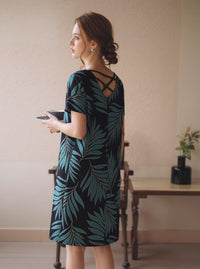 Floral Print A-Line Mini Dress with Short Sleeves Casual Loose Fit Summer Day Dress