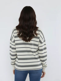 Navy Soho NY Embroidered Oversized Rugby Collar Sweatshirt