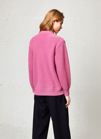 Pink Button Up Design Cardigan