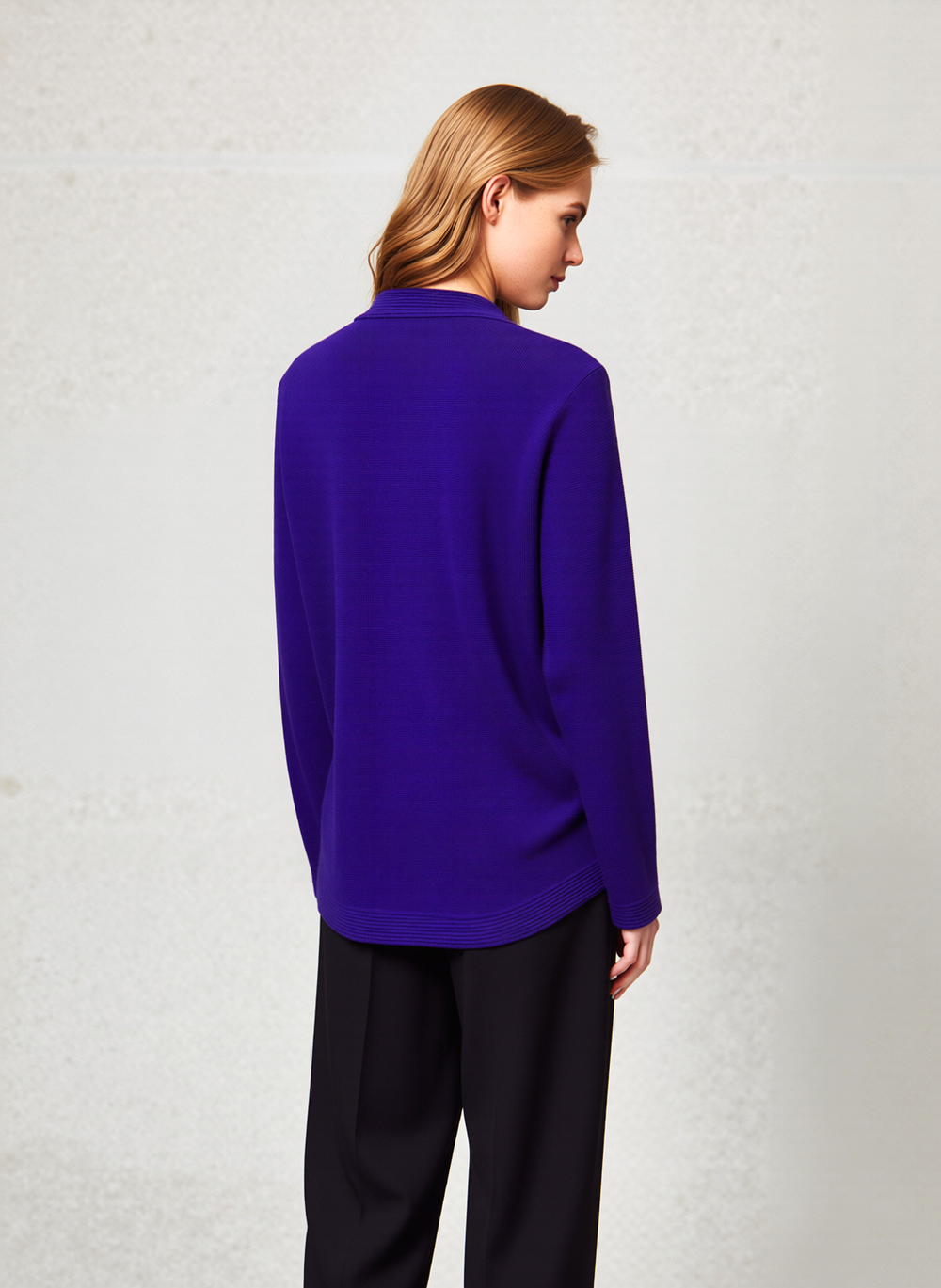 Purple V-Neck Button Pocket Cardigan