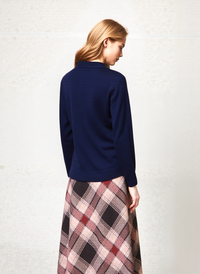 Navy V-Neck Button Pocket Cardigan