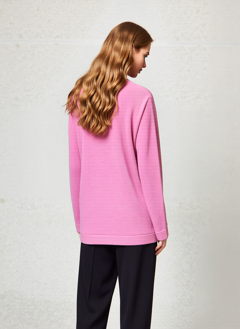 Pink V-Neck Button Pocket Cardigan