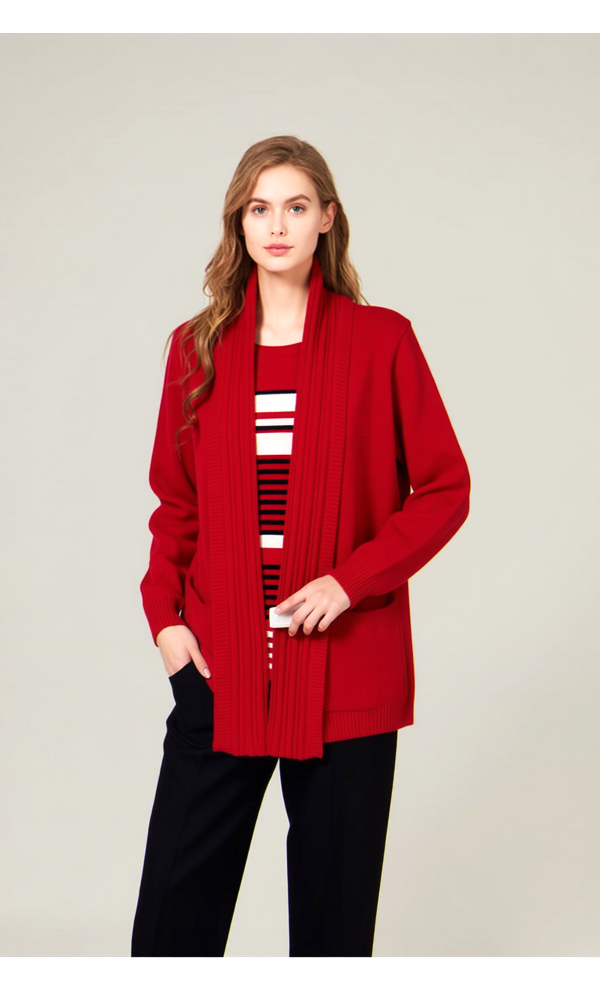 Red Stripe Twinset Jumper