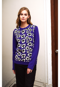 Purple Flower Print Jumper