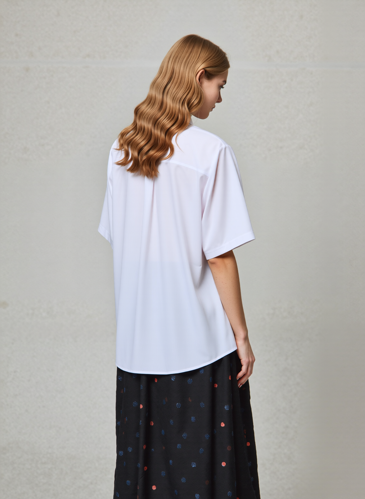 White Collar Button Up Short Sleeve Blouse Top