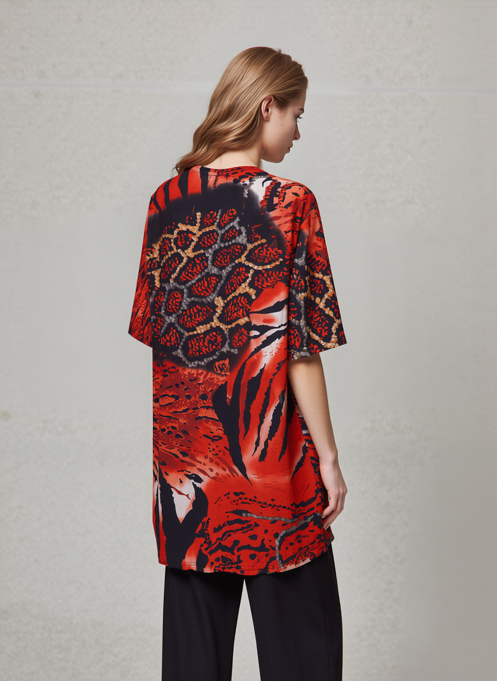 Red Leopard Print Short Sleeves Top