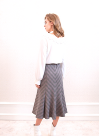 Pink Elasticated Lined A-Line Diamond Checked Skirt