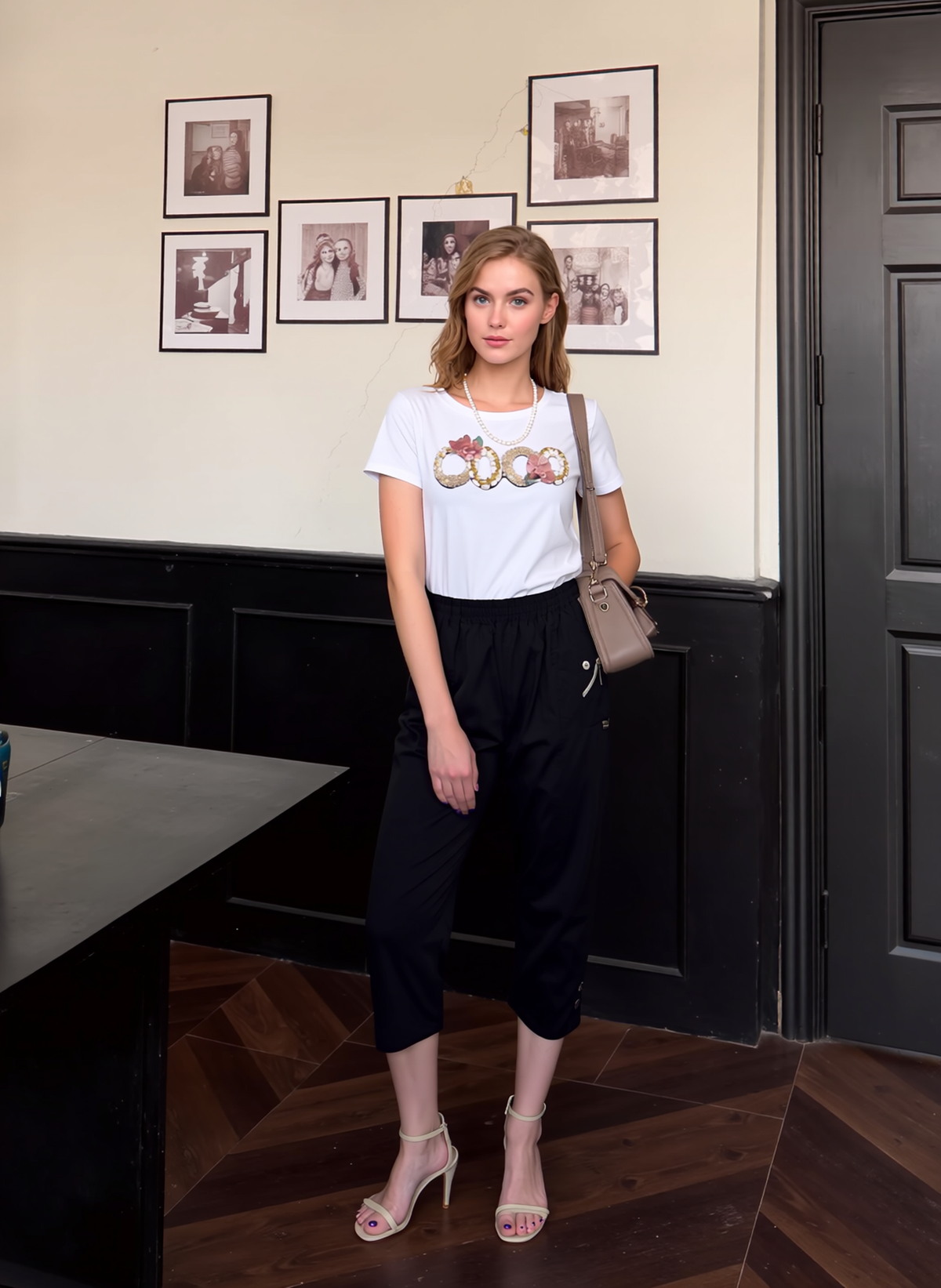 Black Cropped Cotton Trouser