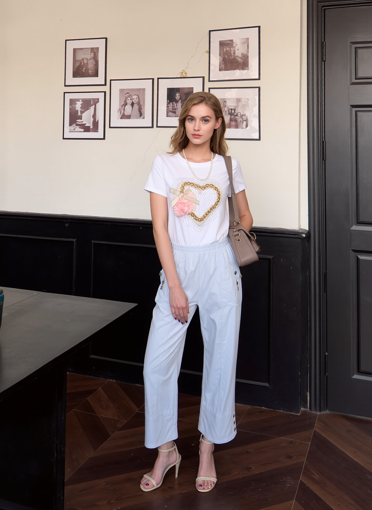 White Cropped Cotton Trouser