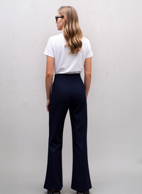 Navy Ribbed Elasticated Trouser