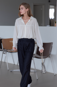 Black Denim Elastic Waist Pocket Jeans with Stretch