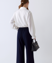 Black Denim Elastic Waist Pocket Jeans with Stretch