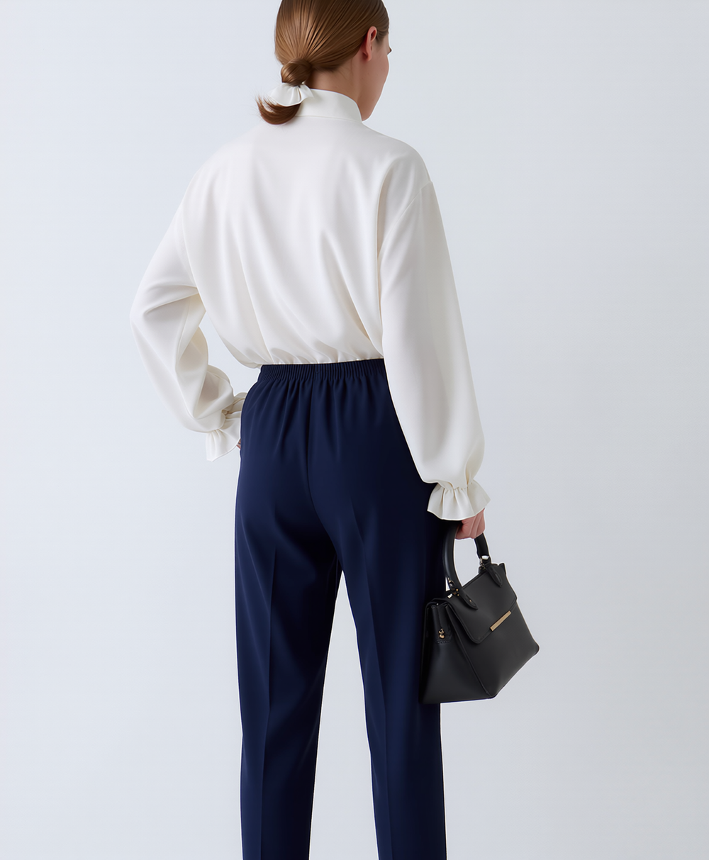 Navy Comfortable Elasticated Trouser