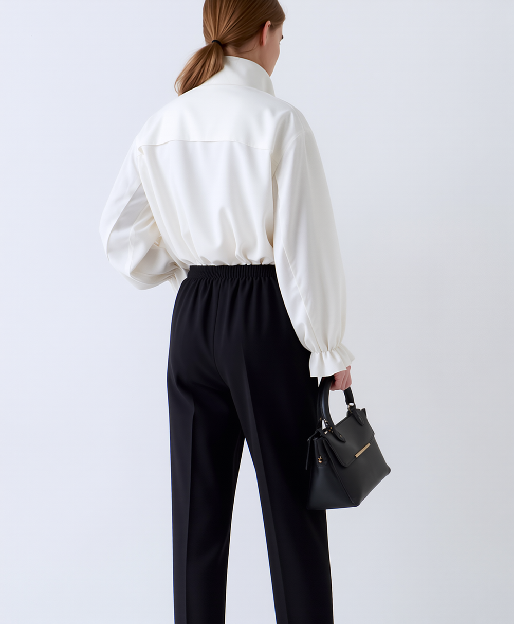 Black Comfortable Elasticated Trouser