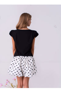 White Polka Dot Bubble Skort Shorts