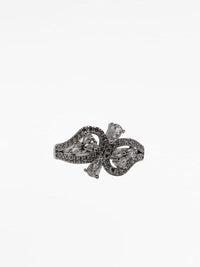 Silver Tone Stainless Steel Cubic Zirconia Ring