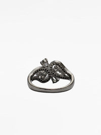Silver Tone Stainless Steel Cubic Zirconia Ring