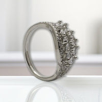 Sparkling Silver Stainless Steel CZ Cluster Ring