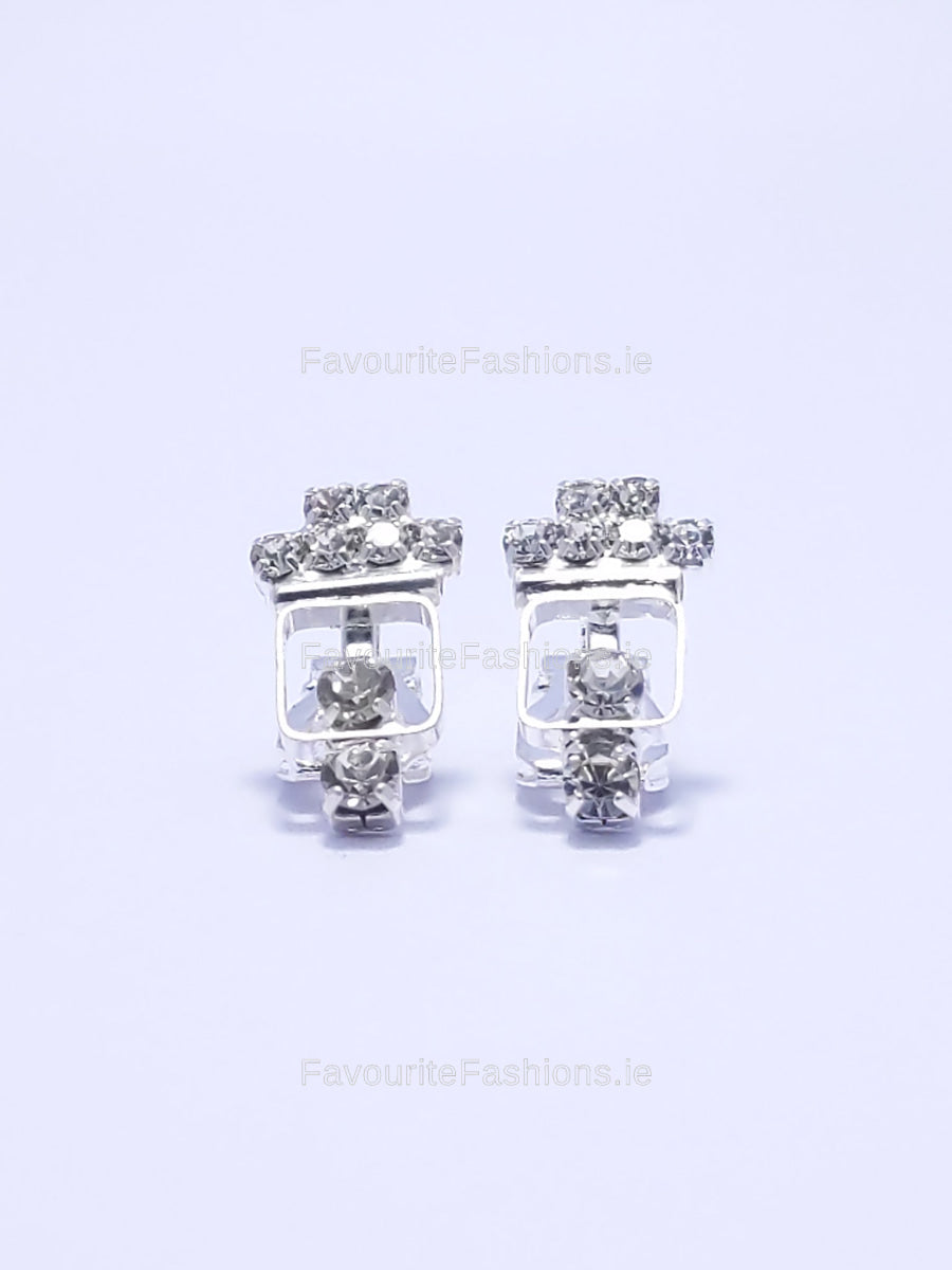 Clip on earrings diamond on sale