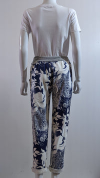 Blue Floral Print Trouser