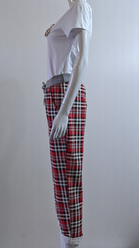 Red Check Print Trouser