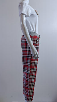 Red Check Print Trouser