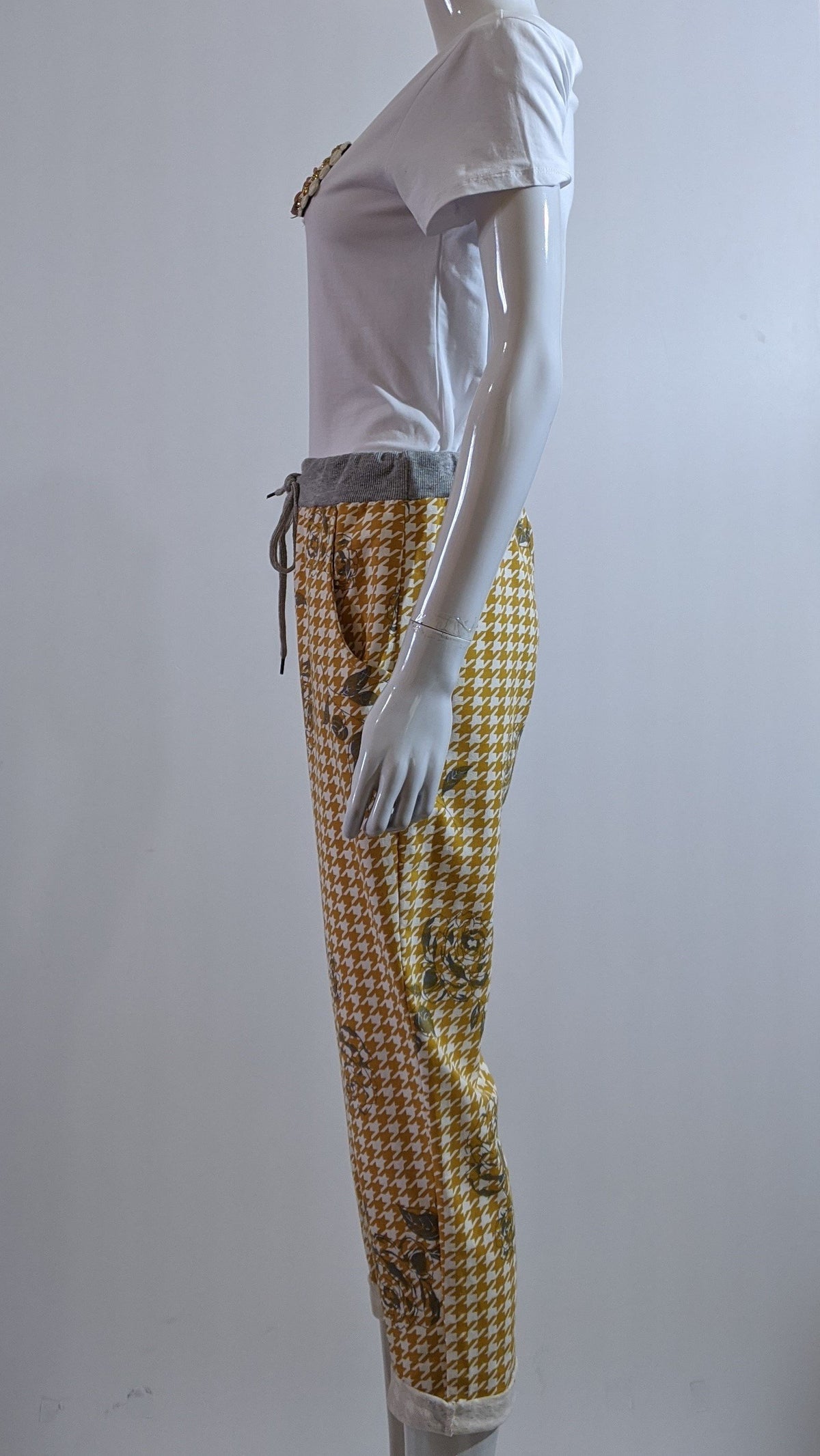 Mustard Printed Trouser