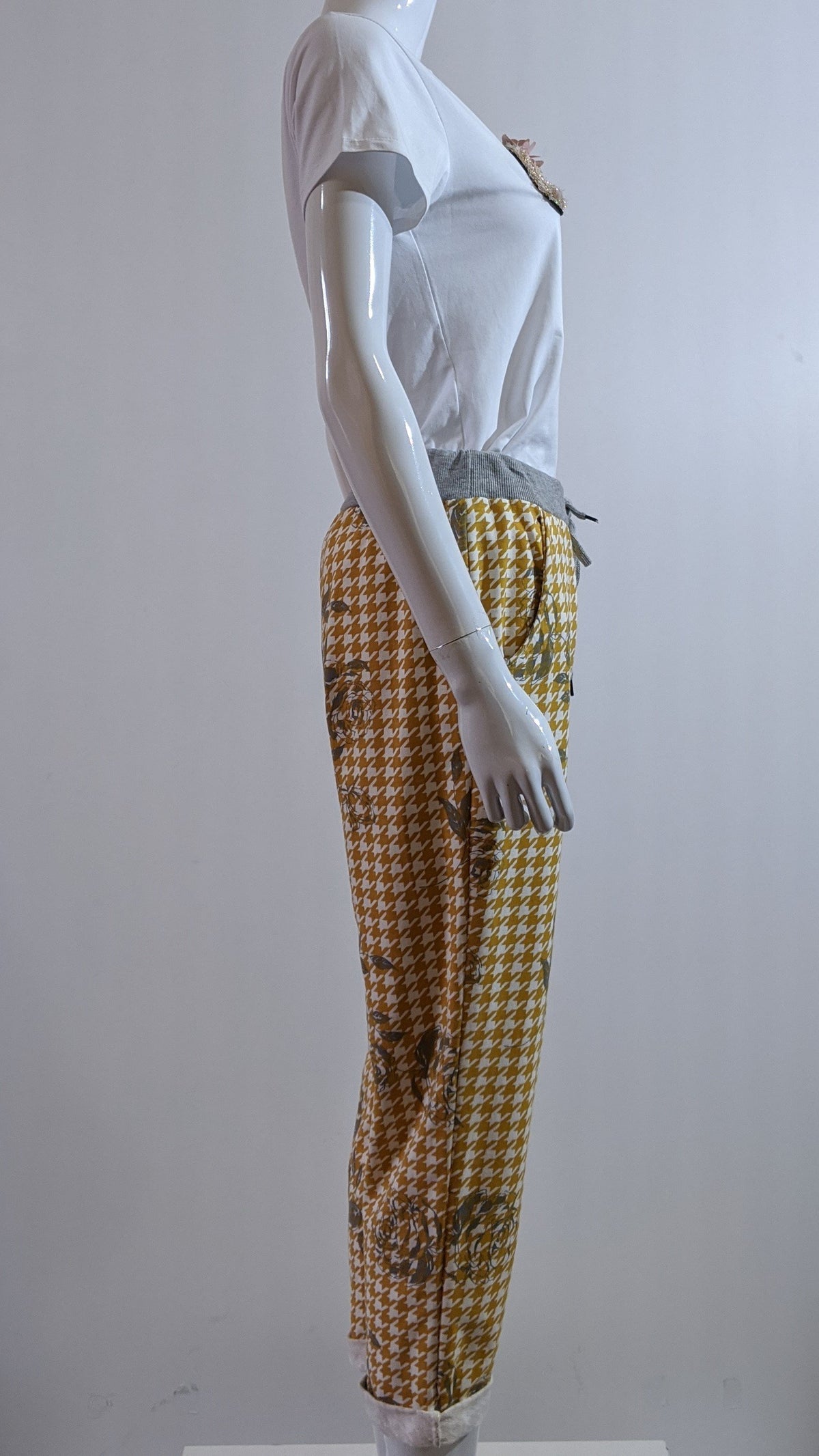 Mustard Printed Trouser