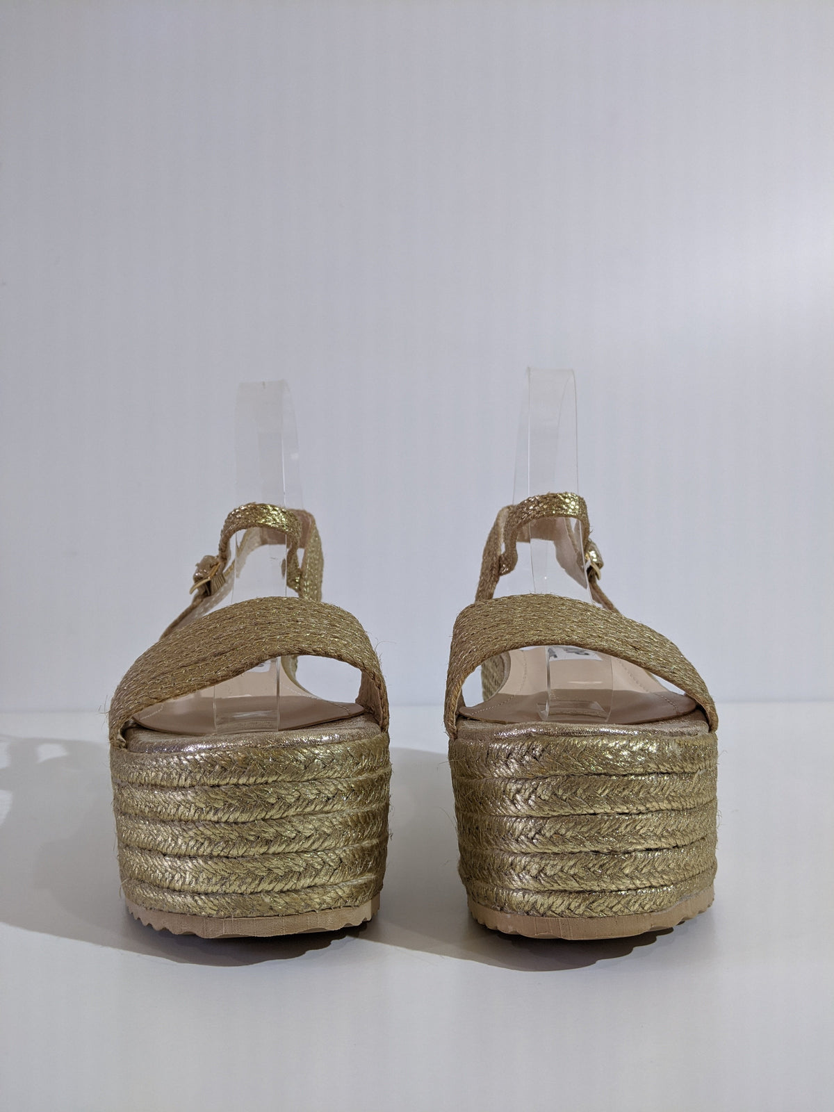Gold Chunky Platform Espadrille Sandals