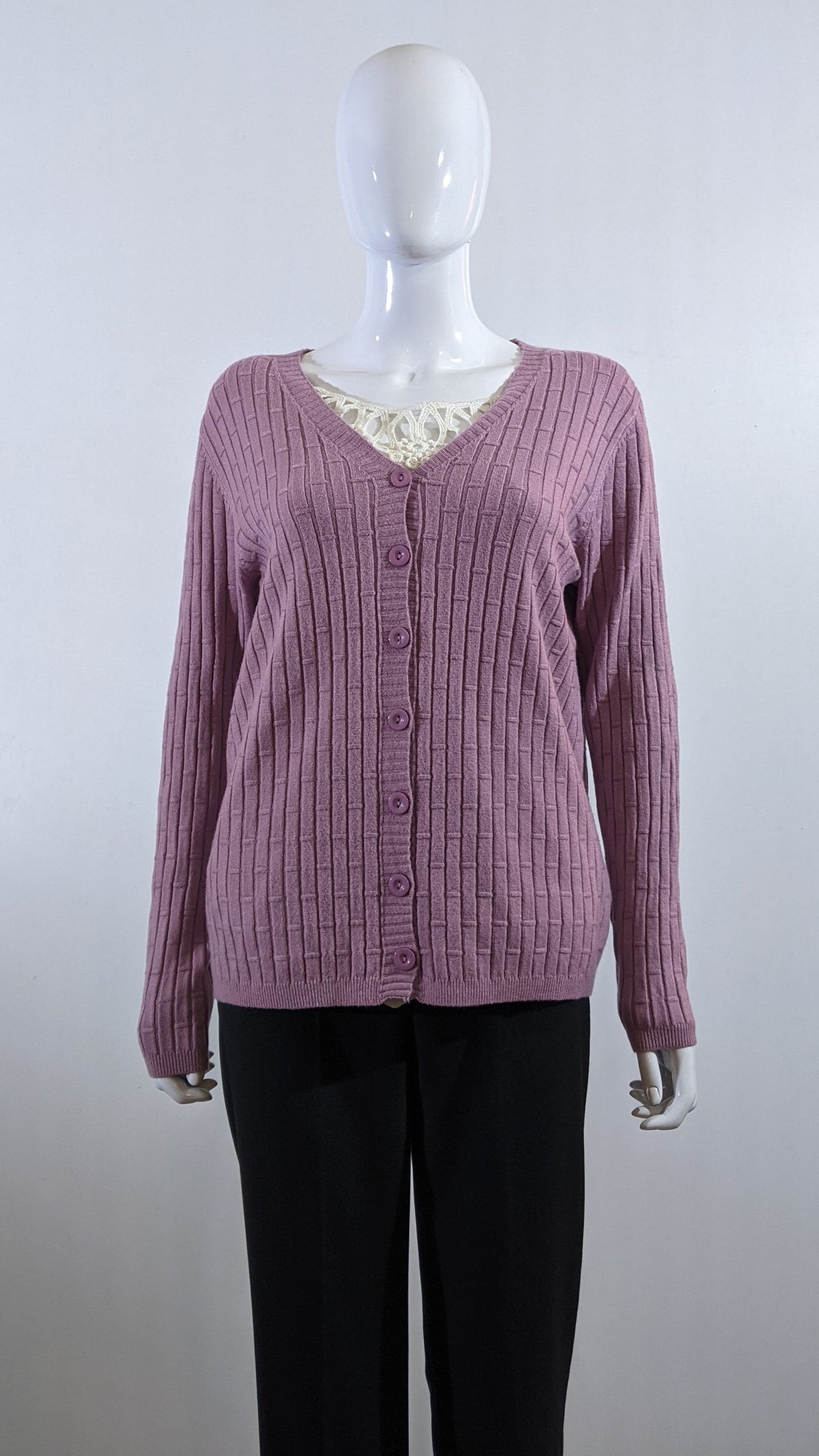 Pink Soft Touch V-Neck Button Cardigan