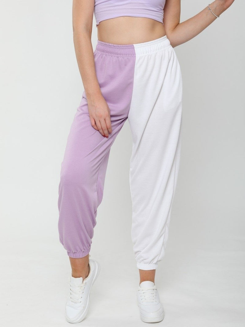 Lilac Purple Two Tone Oversized Joggers