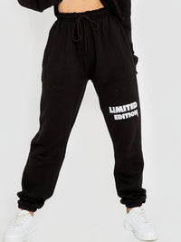 Black Embroidered Limited Edition Fleece Co-ord Set