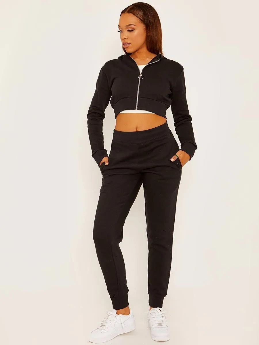 Black Zip Hoodie Jogger Tracksuit – FavouriteFashions.ie