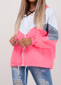 Neon Pink Colour Block Jacket