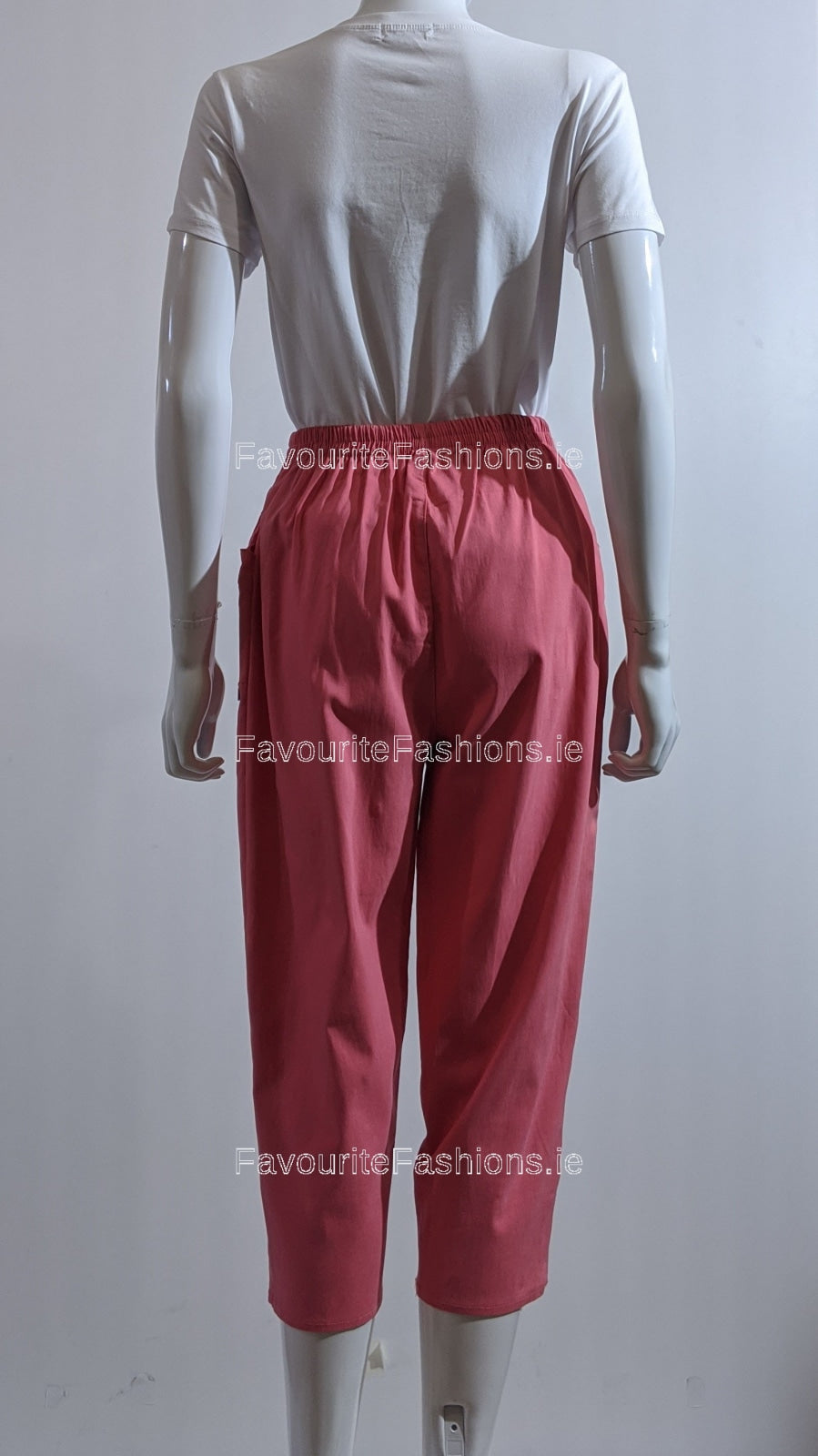 Coral Cropped Cotton Trouser