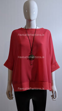 Coral Necklace Loose Top