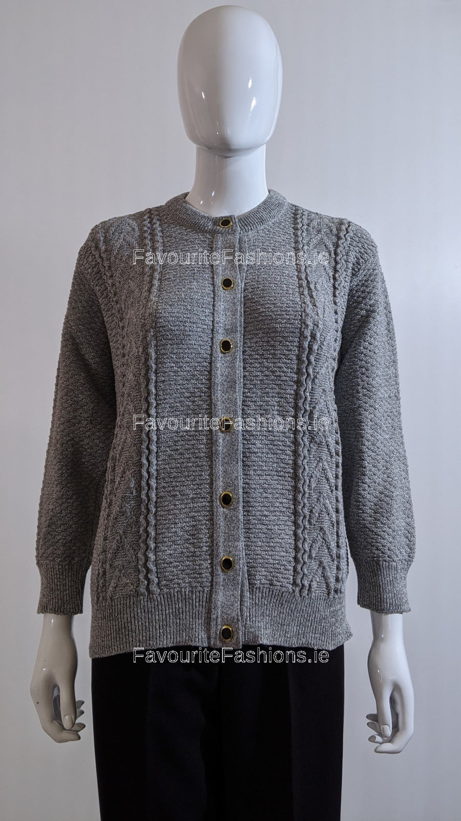 Grey Button Up Design Cardigan