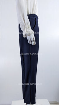 Navy Slim Leg Comfortable Elasticated Trouser