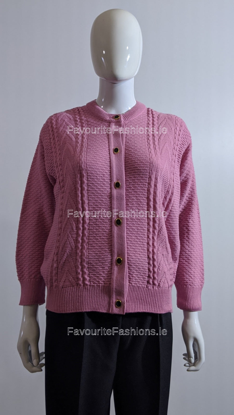 Pink Button Up Design Cardigan