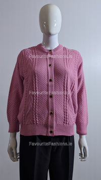 Pink Button Up Design Cardigan