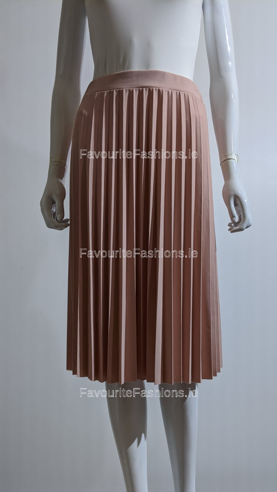 Pink Pleated Knee Length Skirt FavouriteFashions.ie