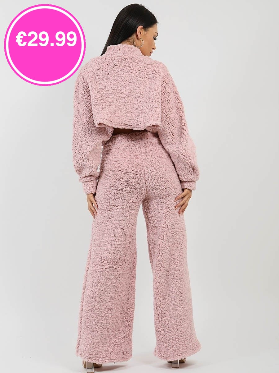 Pink Teddy Oversized Co-ord Set