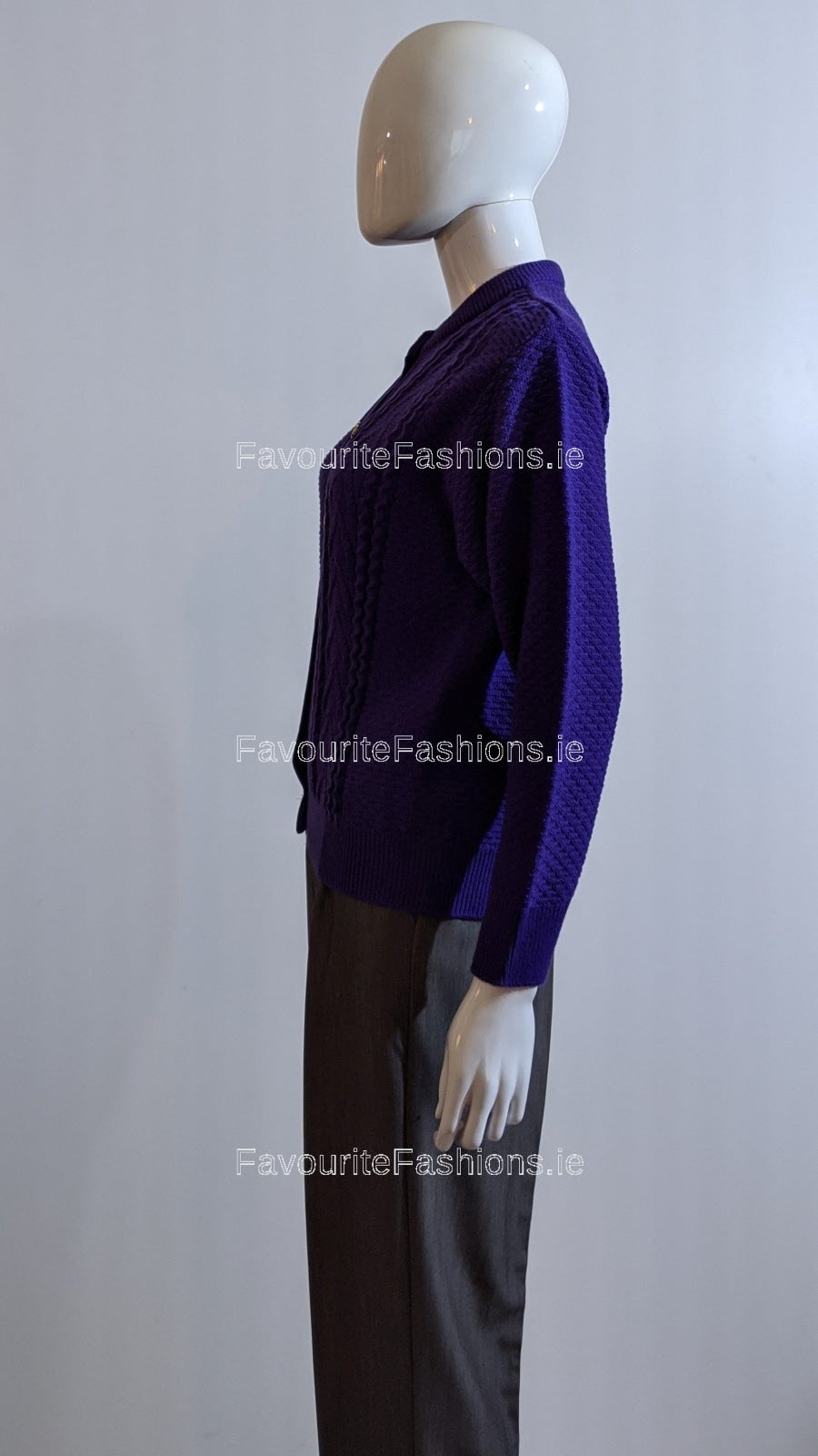 Purple Button Up Design Cardigan FavouriteFashions.ie
